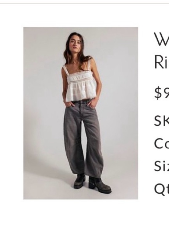 Free People Denim - FREE PEOPLE: We The Free Good luck Mid rise barrel Jeans

Color : Archive Grey